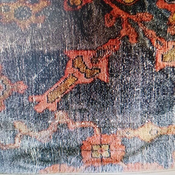 Pottery Barn Dara Velvet Lumbar Pillow Cover Blue/Red Multi EUC - Picture 2 of 5